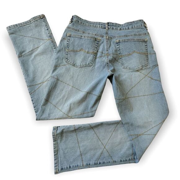 Azzure jeans Y2K crisscross pattern mid-rise jeans size 33 - Picture 10 of 10